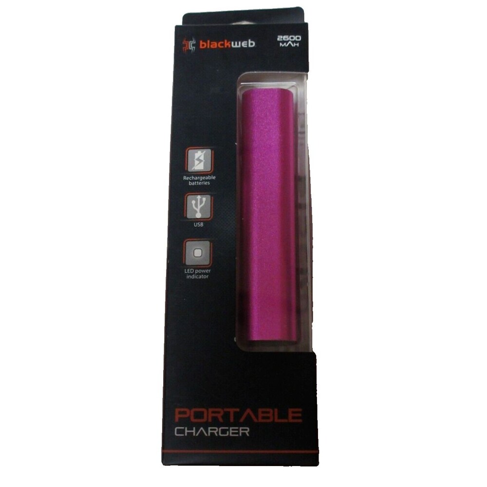 Blackweb Portable Charger 2600 mah 1 Amp PINK